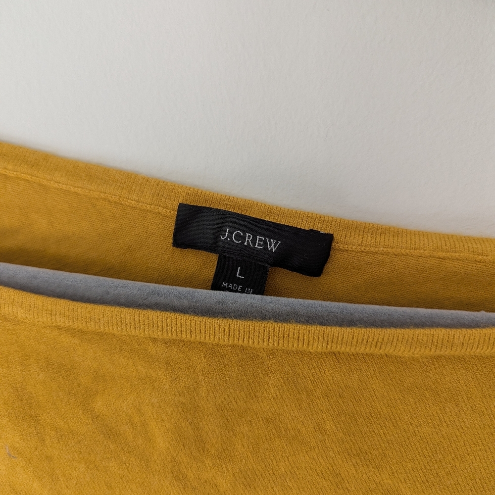 J. Crew One-shoulder Stretch Sweater Mustard Yellow - Picture 2 of 8